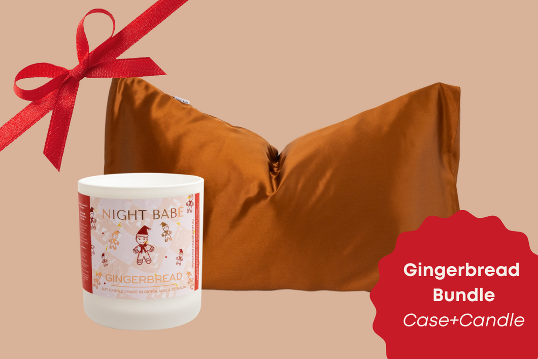 Gingerbread Bundle - Silk Pillowcase + Candle