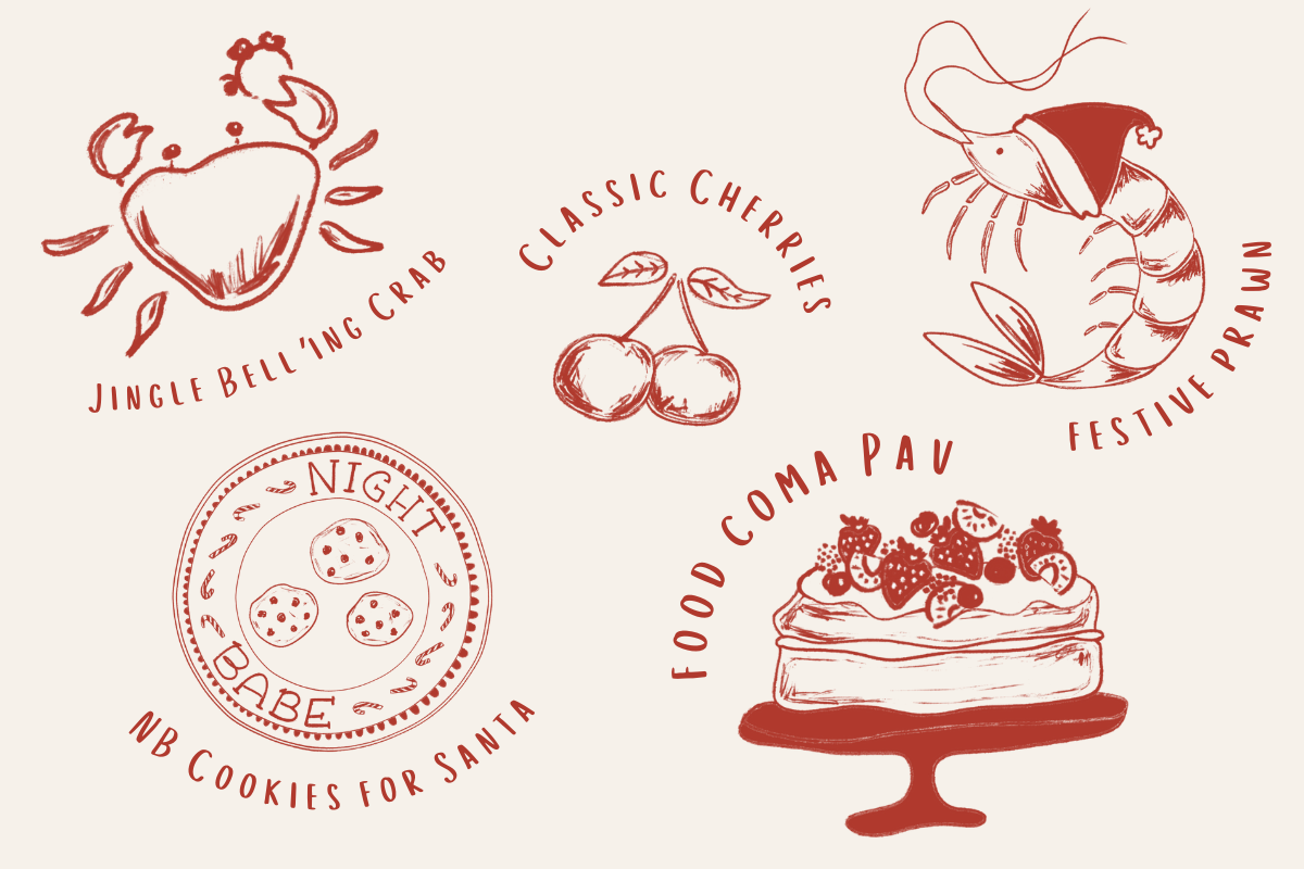 night babe festive christmas print elements