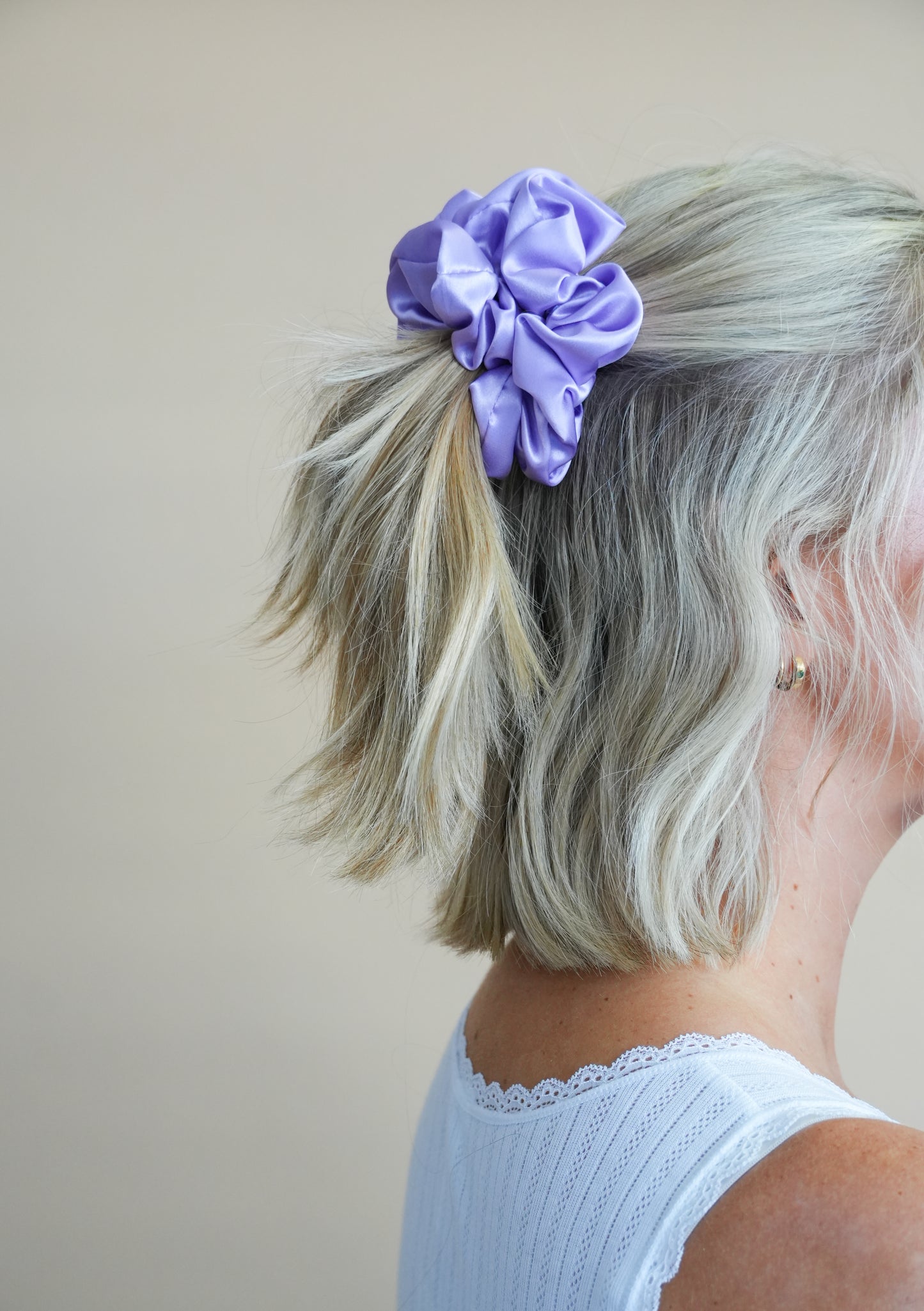 Lavender Silk Scrunchie - Large