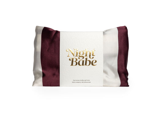 Cherry Stripe- Mulberry Silk Pillowcase