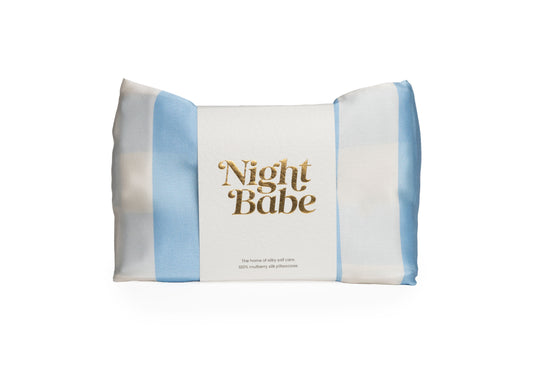 Baby Blue Stripe- Mulberry Silk Pillowcase