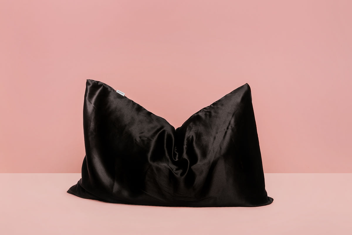 black silk pillowcase