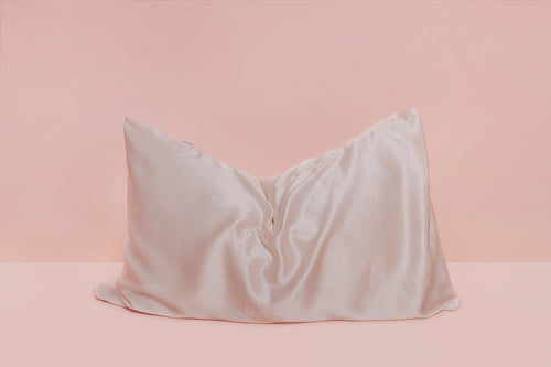 Blush pink silk pillowcase