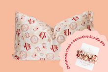 Load image into Gallery viewer, The Christmas Feast Mulberry Silk Pillowcase + Scrunchie Bundle
