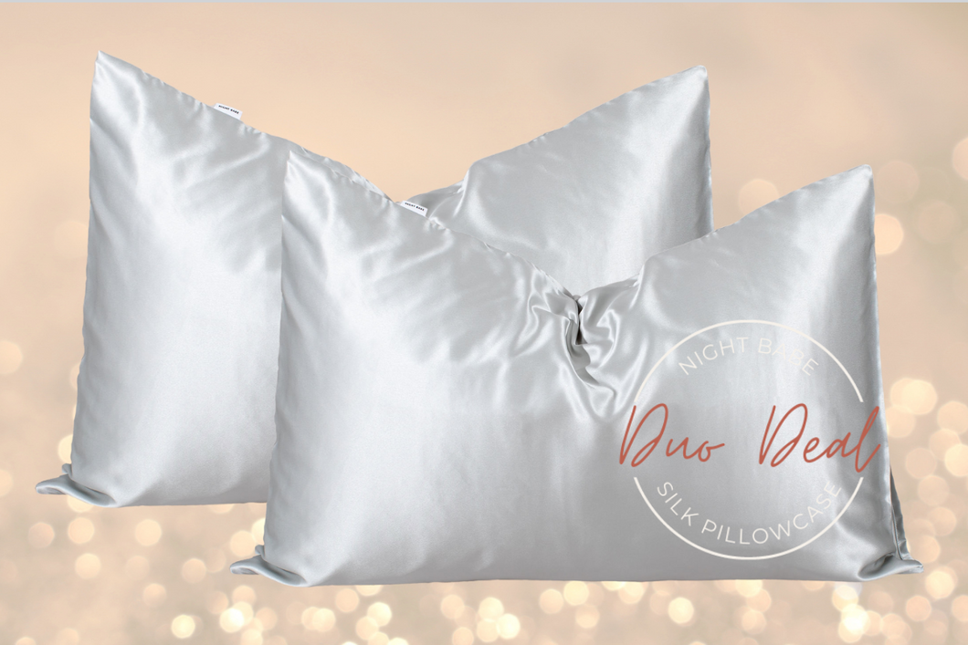Twinkle Twinkle Silver Duo - Mulberry Silk Pillowcase Set