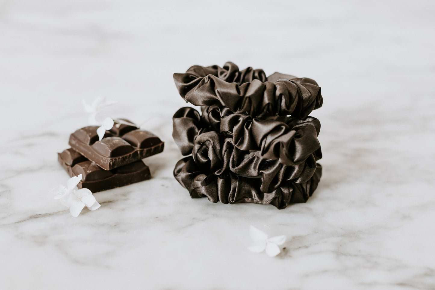 Chocolate Silk Medium Scrunchie Duo