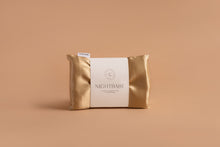 Load image into Gallery viewer, night babe gold silk pillowcase in packaging
