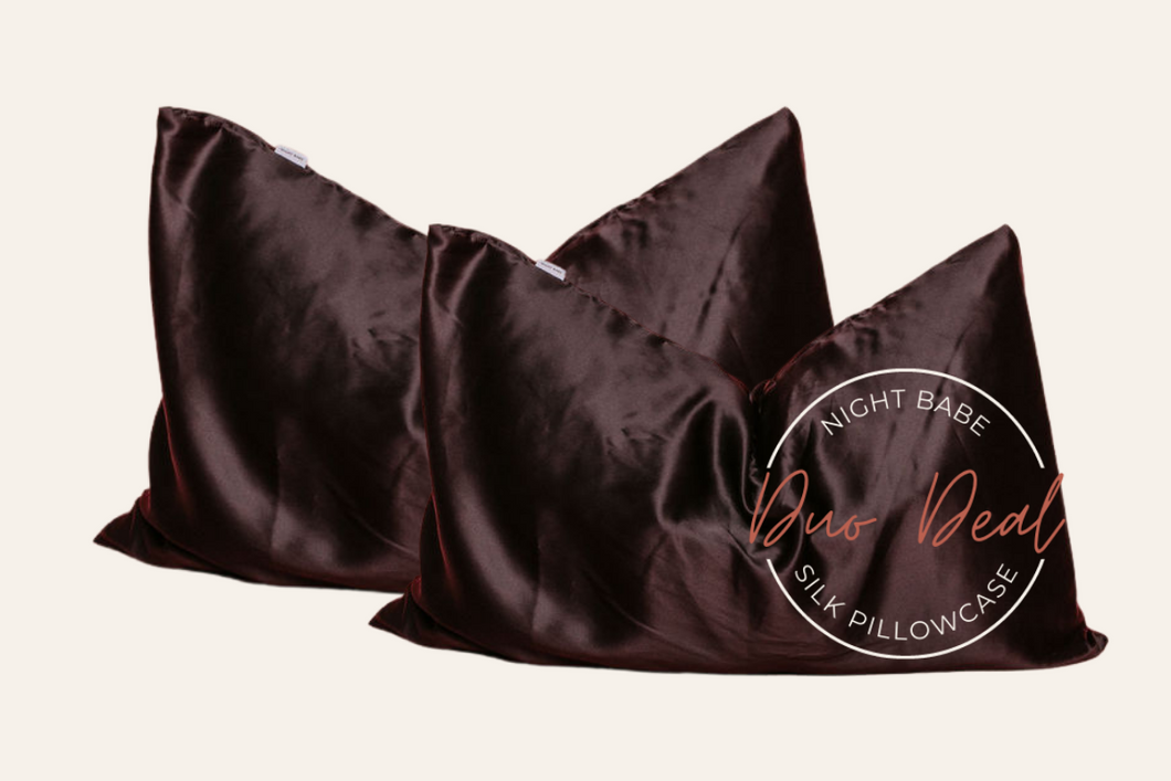 Black Duo - Mulberry Silk Pillowcase Set
