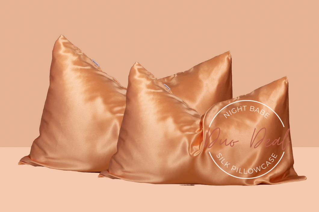 Peach Duo - Mulberry Silk Pillowcase Set