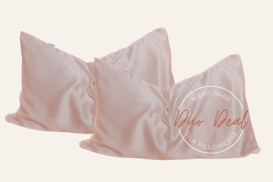 Blush Pink - Mulberry Silk Pillowcase Duo Set